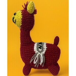 HANDMADE CROCHET Llama plush Toy Craft  Gift animal W/Saddle Blanket! amigurumi
